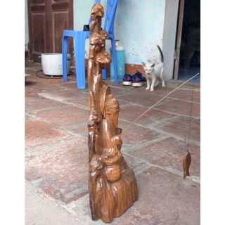 Tượng Câu Cá Gỗ Bach Xanh