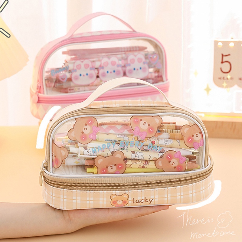 Túi Đựng Bút / Mỹ Phẩm Sức Chứa Lớn Thiết Kế Dễ Thương Tiện Dụng Cho Học Sinh