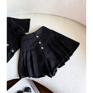 SET ÁO CROPTOP DẠ + SHORT XẾP LI ( ẢNH THẬT )
