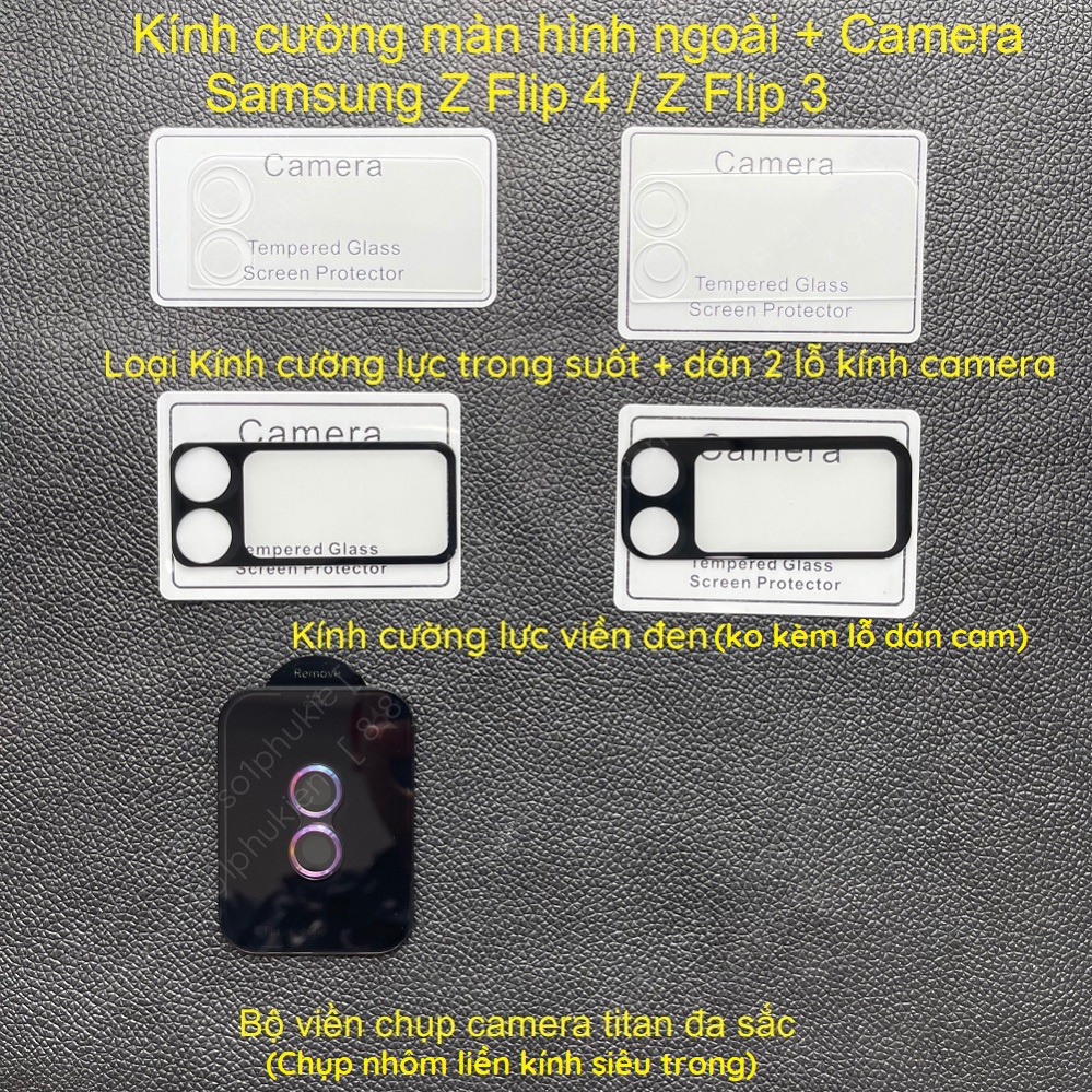 Kính cường lực màn hình ngoài + 2 lỗ Camera dành cho dòng máy Samsung Z Flip 3 / Z Flip 4