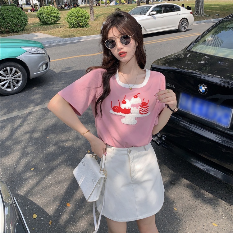 IELGYÁo Thun Tay Ngắn In Hình Dễ Thương Thời Trang Dành Cho Nữ