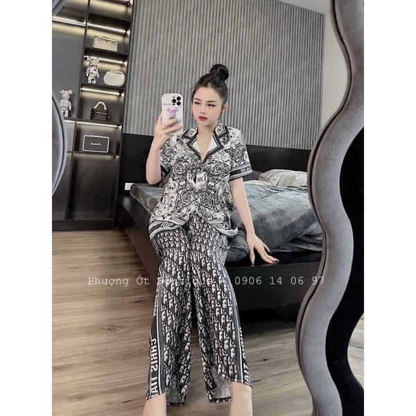 Sét đồ ngủ pijama chất lụa loại 1 mịn mát hàng thiết kế siêu xinh