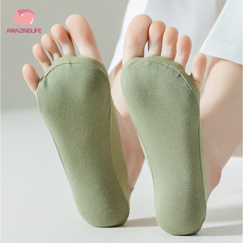 Vớ Thuyền Bằng Lụa Lạnh Siêu Mỏng Màu Trơn Chống Trượt Thoáng Khí Thoải Mái Thời Trang Xuân Hè