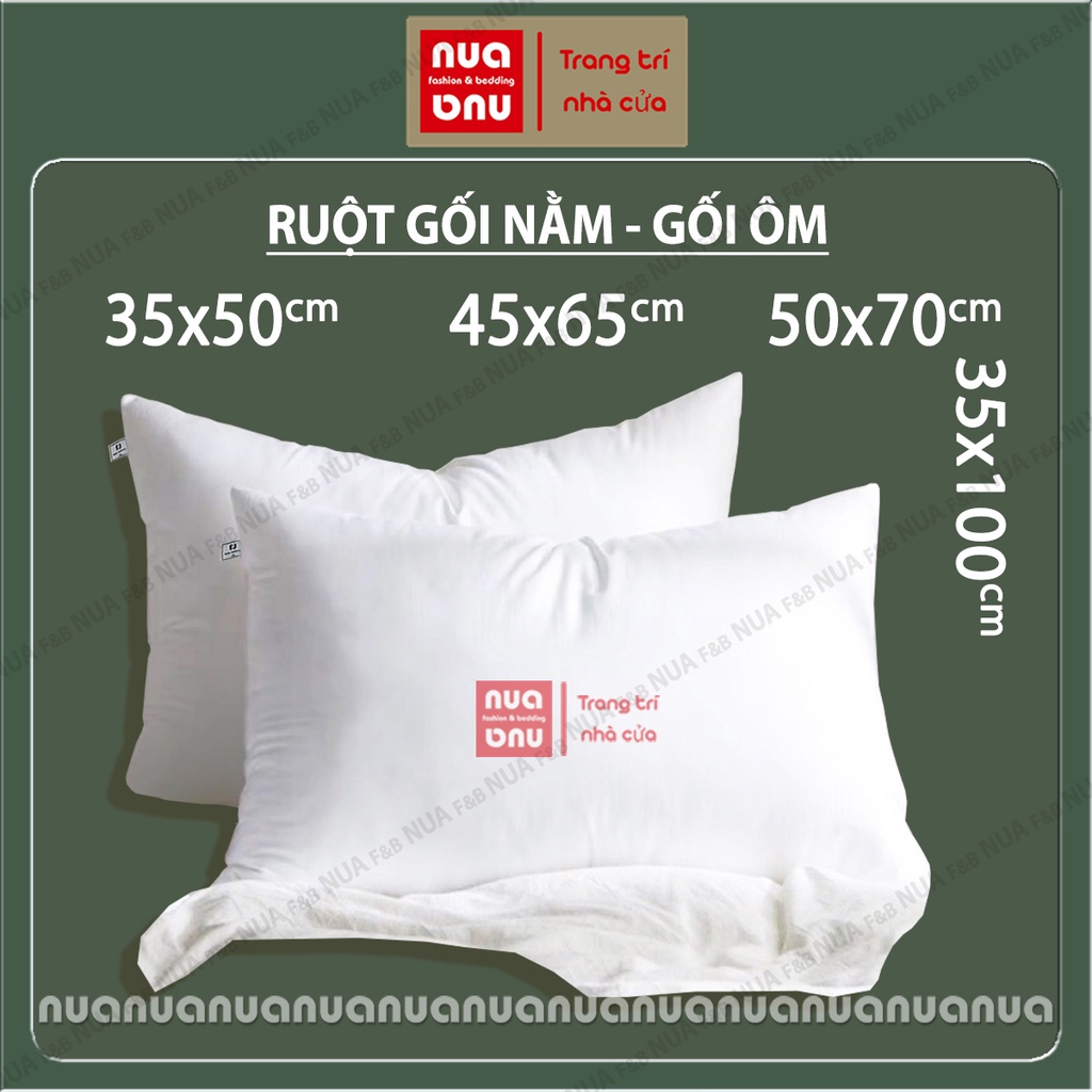Ruột gối nằm bông gòn cao cấp ruột gối ôm 1000 gram ruột gối 50x70,45x65,35x50 màu trắng có khóa(1 chiếc)