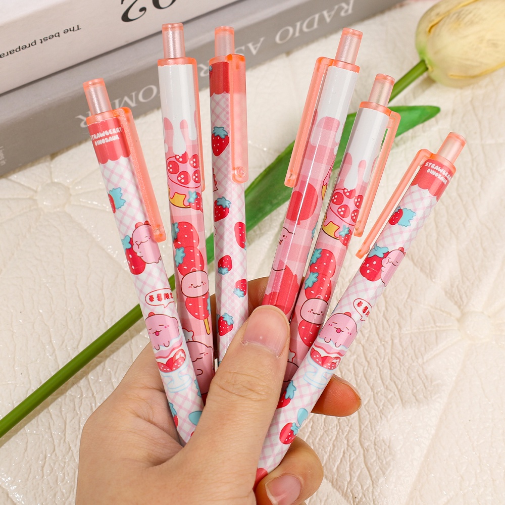 Bút Mực Gel Ngòi 0.5mm In Họa Tiết Khủng Long Hoạt Hình Dễ Thương Cho Học Sinh