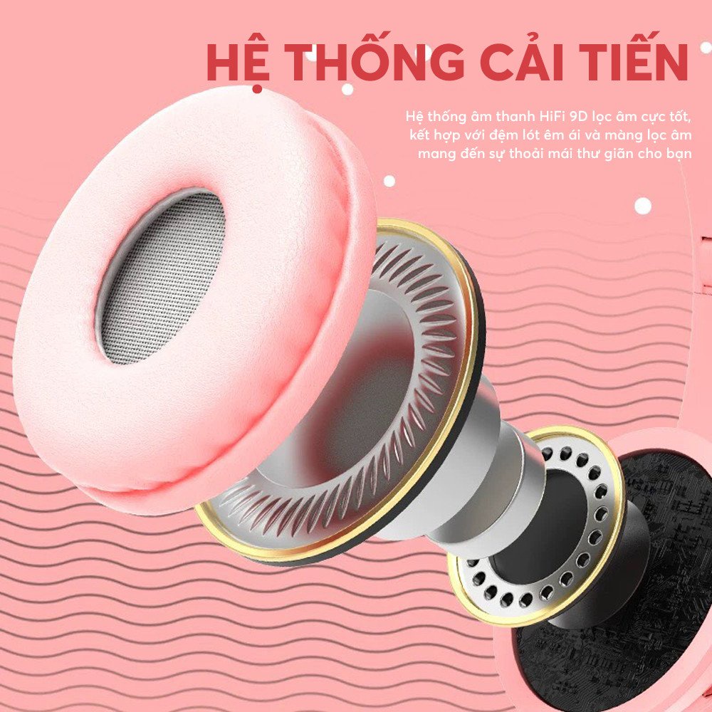 Tai nghe chụp tai mini P47M tai mèo kute , kèm micro có cỗng 3.5mm- SHINTECH