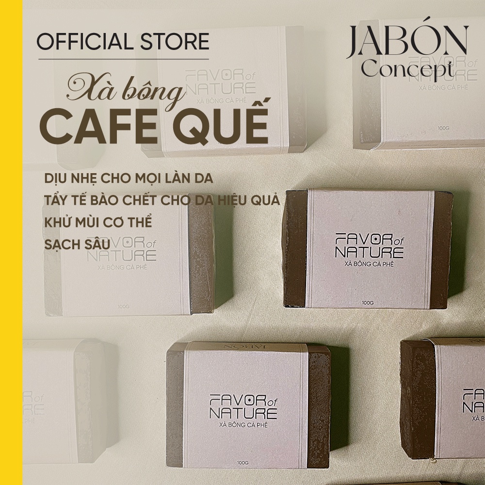 Xà Bông Cà Phê Thiên Nhiên Dược Liệu Khử Mùi Tẩy Tế Bào Chết Sạch Sâu - Jabón Concept