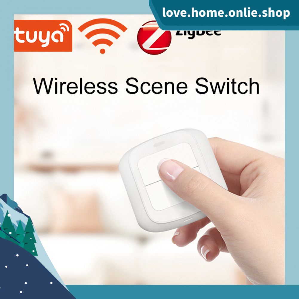 Bộ Điều Khiển Công Tắc Không Dây 2 Gang Tuya WiFi / ZigBee 6 Cảnh Cho Các Thiết Bị Tuya