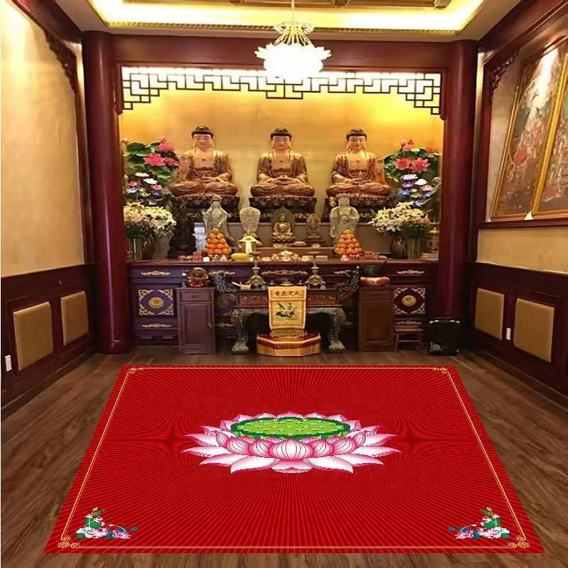 ⭐Thảm Chùi Chân Hình Hoa Sen Xinh Xắn⭐Thảm Lót Sàn Nhà Phật Giáo Màu Đỏ / Vàng / Hồng / Xanh Lá