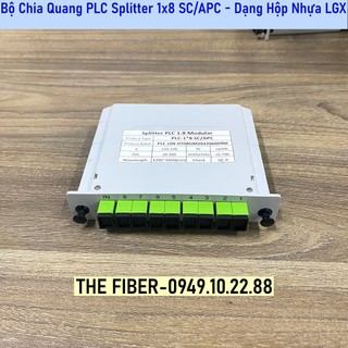 Bộ chia quang plc splitter 1x8 sc/apc - dạng hộp nhựa lgx