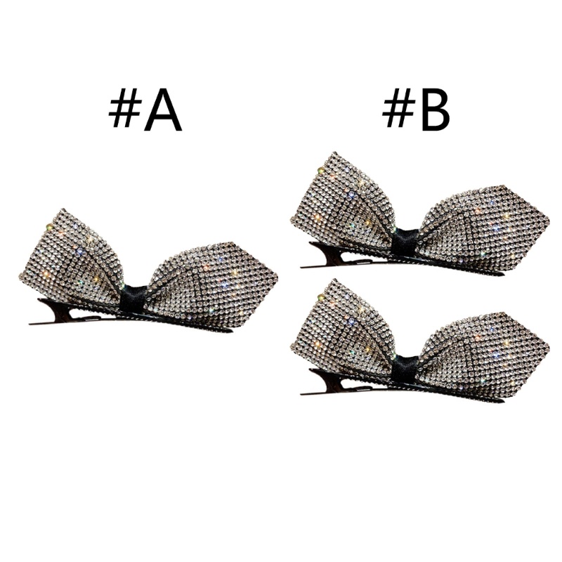 Kẹp Tóc Hình Nơ Đính Đá Phong Cách Năm Mới Cho Nữ