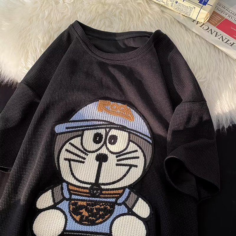 Áo Thun Tay Ngắn Cổ Tròn In Họa Tiết Hoạt Hình Thời Trang Mùa Hè Cho Nam