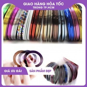 Băng cuộn trang trí móng 1mm set 10 cuộn 0189