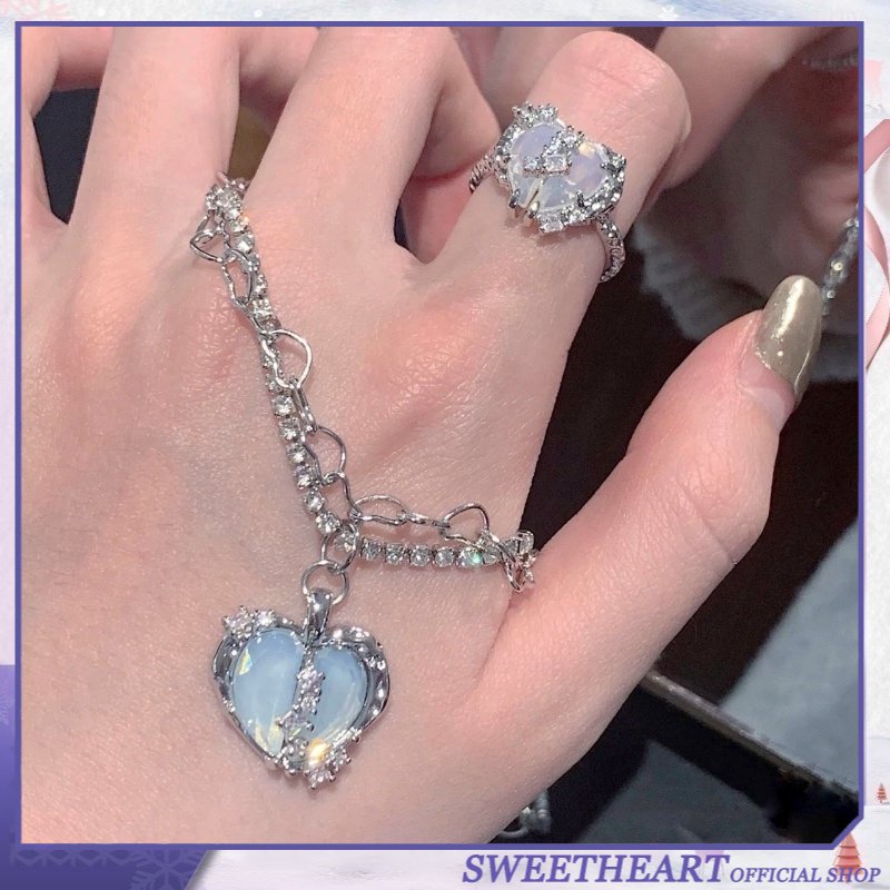 Vòng cổ Nhiều Lớp Đính Đá Zircon Trái Tim Thời Trang Cao Cấp Cho Nữ
