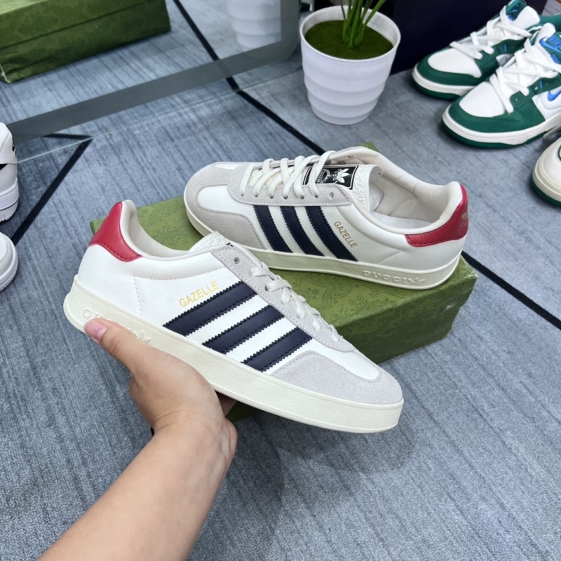 Giày Adidas x Guci Gazelle White Black - Trắng Kem Collad