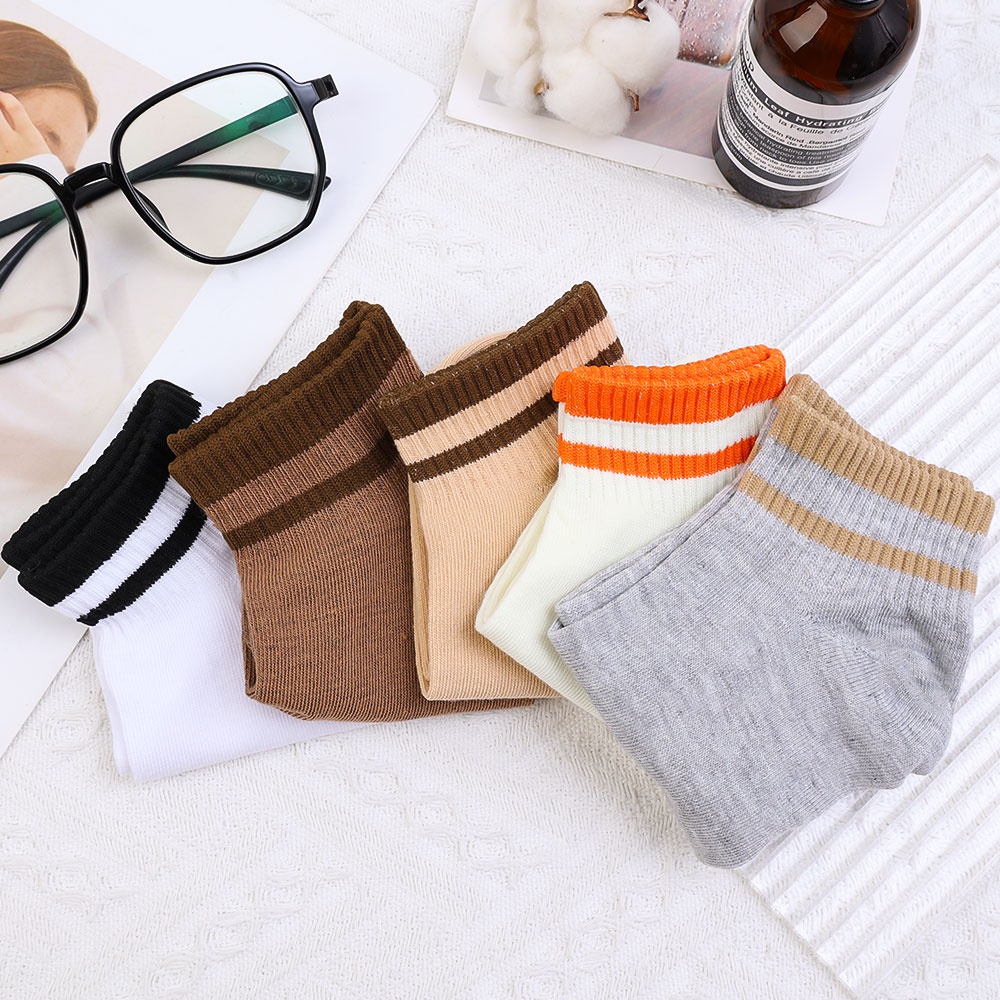 Vớ Thuyền Cổ Thấp Họa Tiết Kẻ Sọc Đơn Giản Thời Trang Xuân Thu Cho Nữ