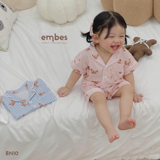 EMBES Bộ quần áo ngủ cho bé, bộ pijama cho bé trai bé gái 9-21kg