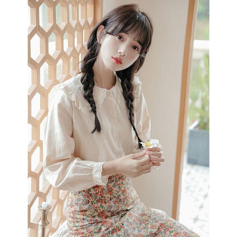 Áo Sơ Mi Tay Dài Phong Cách Nhật Bản Ngọt Ngào Mẫu Mới 2023