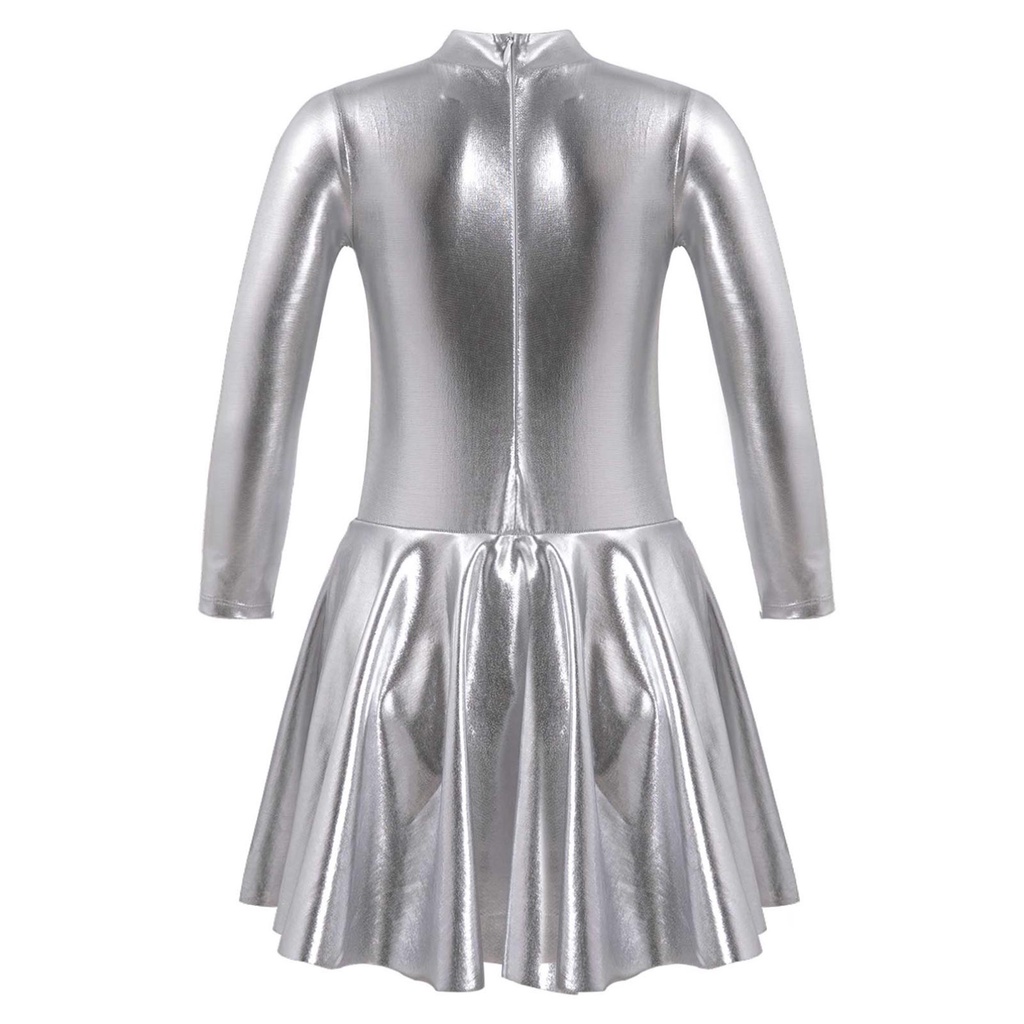 Trẻ Em Bé Gái Thời Trang Quần Áo Dài Tay Cổ Tròn Dây Kéo Vô Hình Lưng Trượt Băng