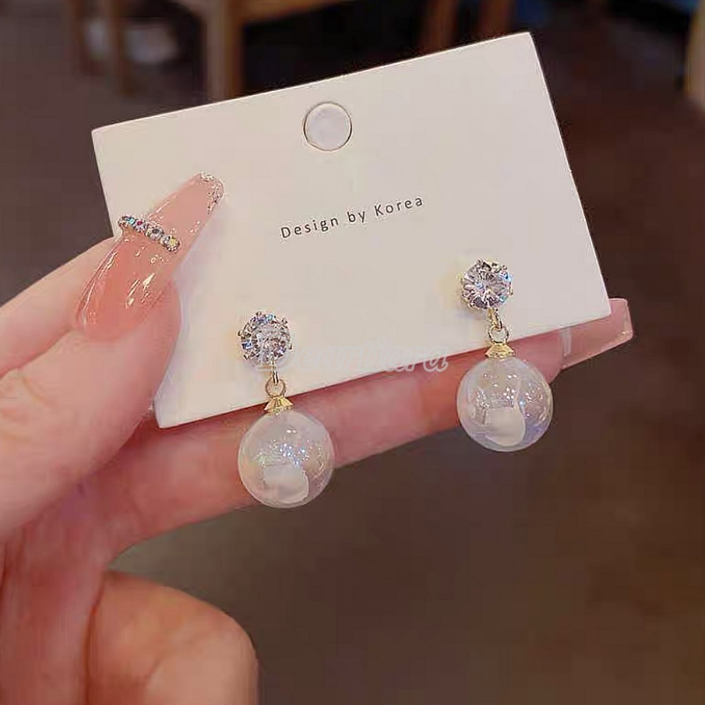 Khuyên Tai Ngọc Trai Mắt Cá Chạm Khắc Cao Cấp Thời Trang Cổ Điển Cho Nữ