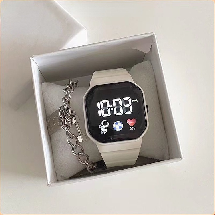 Đồng hồ nam nữ Led LP22 kiểu dáng phi hành gia dây cao su êm tay thời trang cá tính