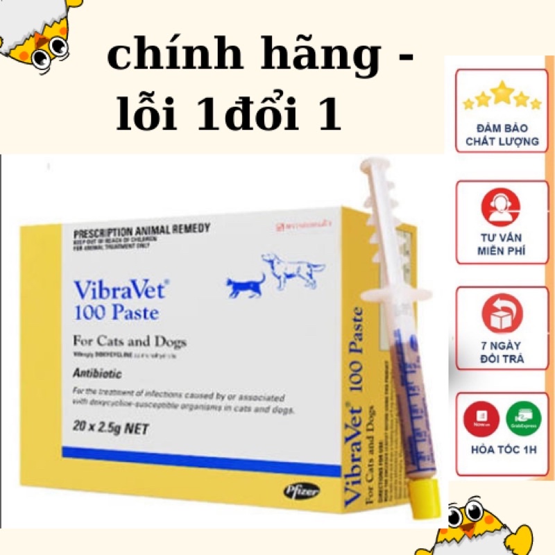 Gel VibraVet(1 ống) - hỗ trợ hô hấp, tiêu hoá, ký sinh trùng máu cho chó mèo