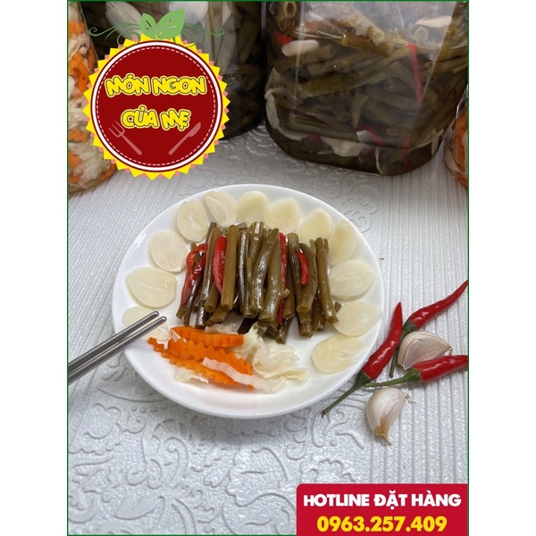 DƯA RAU MUỐNG ĐỒNG CHUA NGỌT SIÊU NGON 1kg/hủ