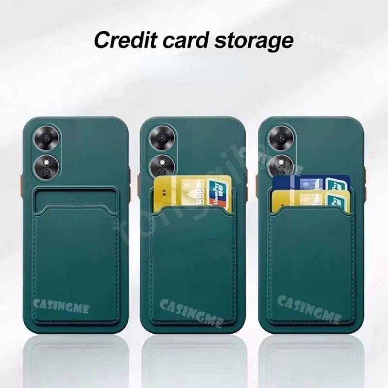 Ốp Điện Thoại Silicon Mềm Có Ngăn Đựng Thẻ Màu Kẹo Bảo Vệ Camera 2023 Oppo Reno8 T 5G Oppo Reno 8 T 8Z 8T Z 4G 5G