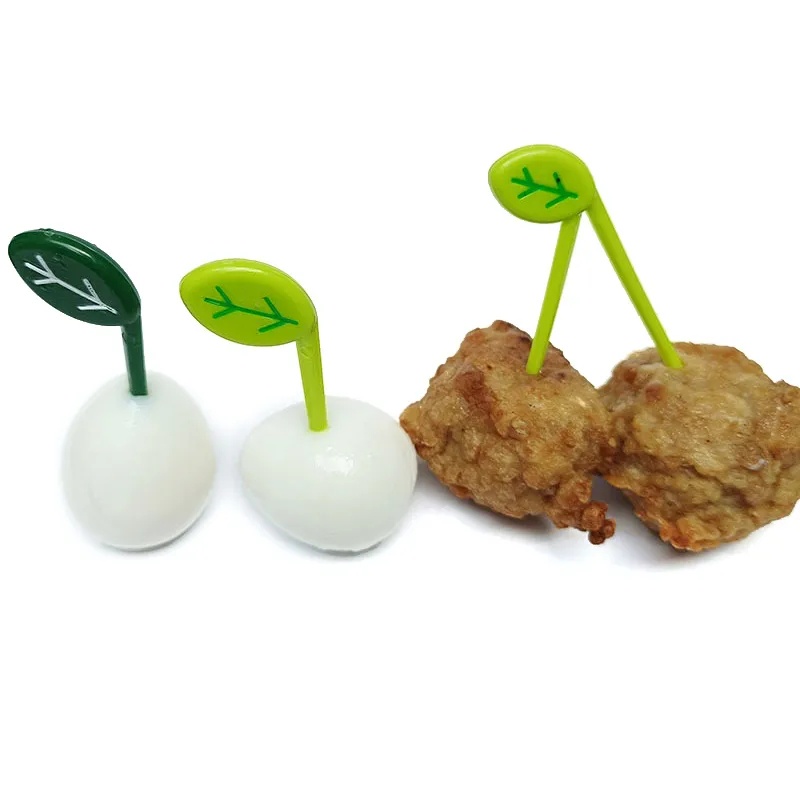 Set 8 / 12 Nĩa Ăn Trái Cây Tráng Miệng Hình Chiếc Lá / Chú Ong Hoạt Hình Dễ Thương