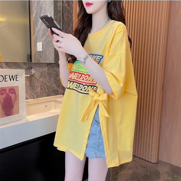 Áo Thun Tay Ngắn Dáng Rộng Cỡ Lớn Thời Trang Hè 2023 Trẻ Trung Cho Nữ