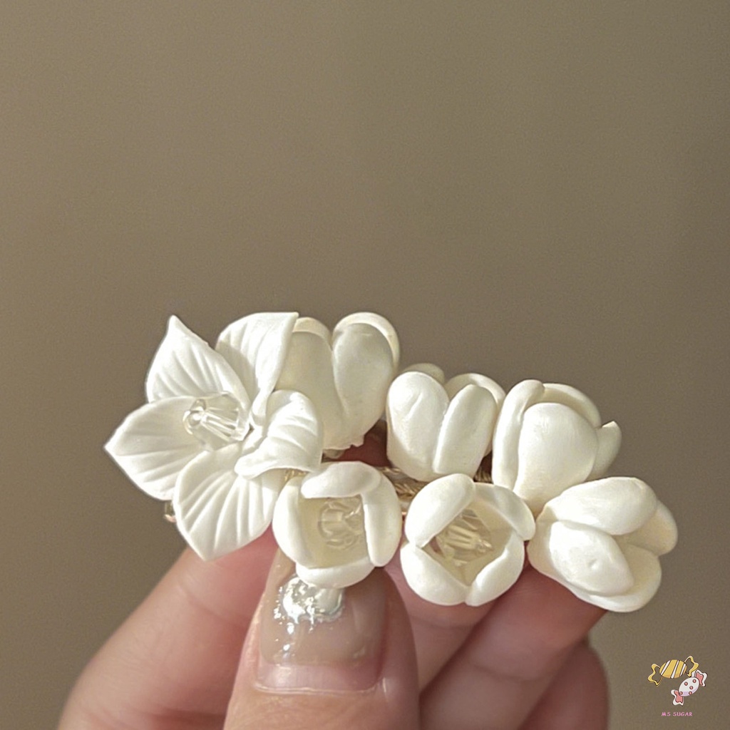 YADORNOS Kẹp Tóc Mái Ngang Đính Hoa Dễ Thương Cho Bé Gái