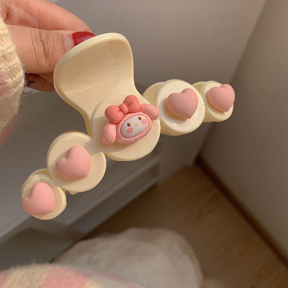 LOMBARD Kẹp Tóc Hình Melody Màu Kem Dễ Thương Cho Nữ