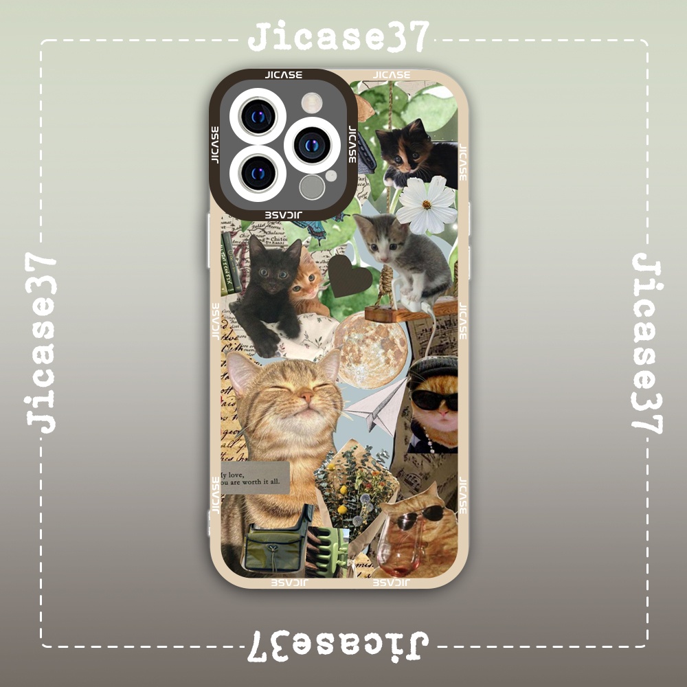 Ốp lưng iphone Cute Case Cặp Đôi Mèo Con Collage Aesthetic Mèo Con Cute Tặng Kèm Phụ Kiện Túi Xách MK Hình Cute Case