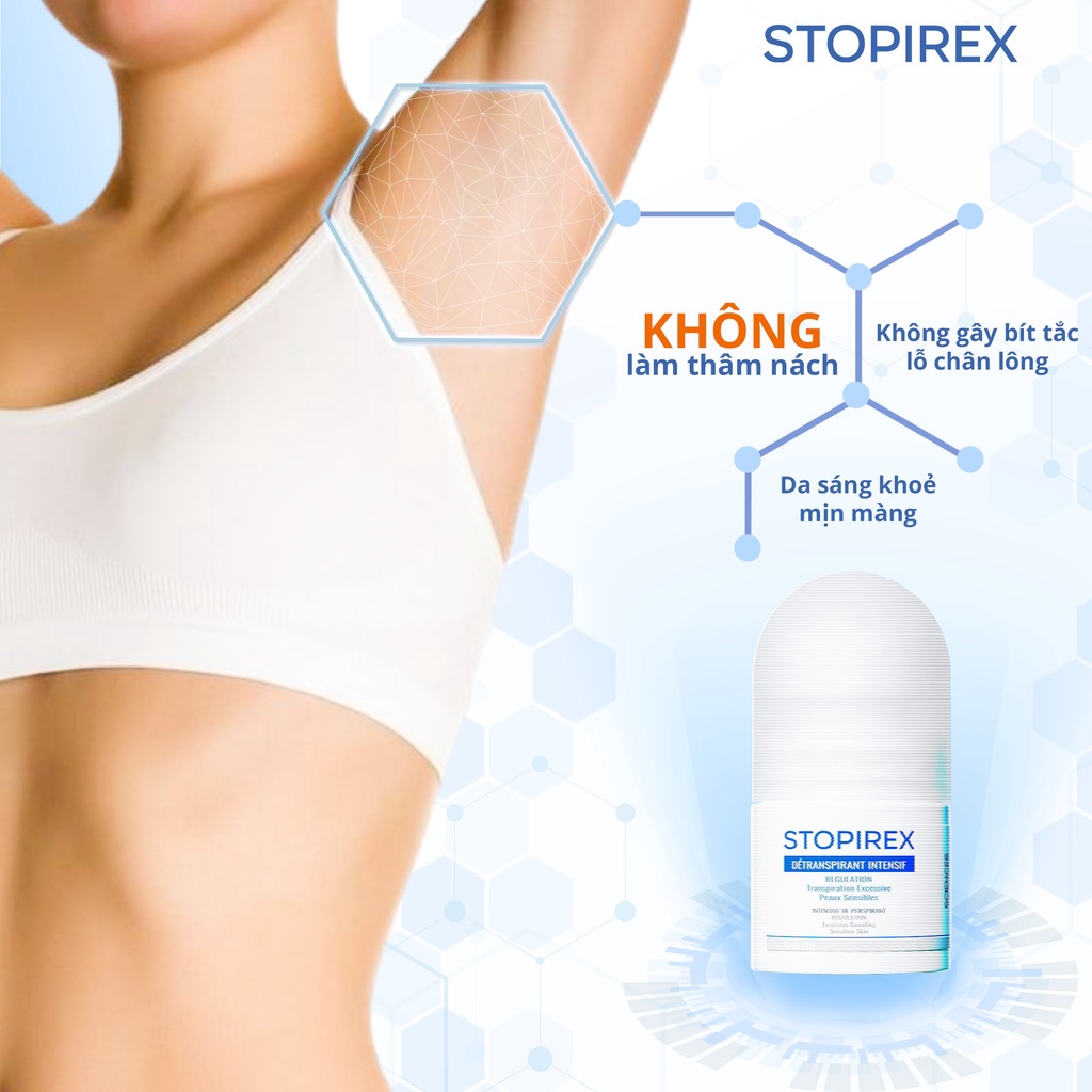 Lăn khử mùi và ngăn tiết mồ hôi không vàng nách áo STOPIREX Transpiration Excessive Dr Chubby