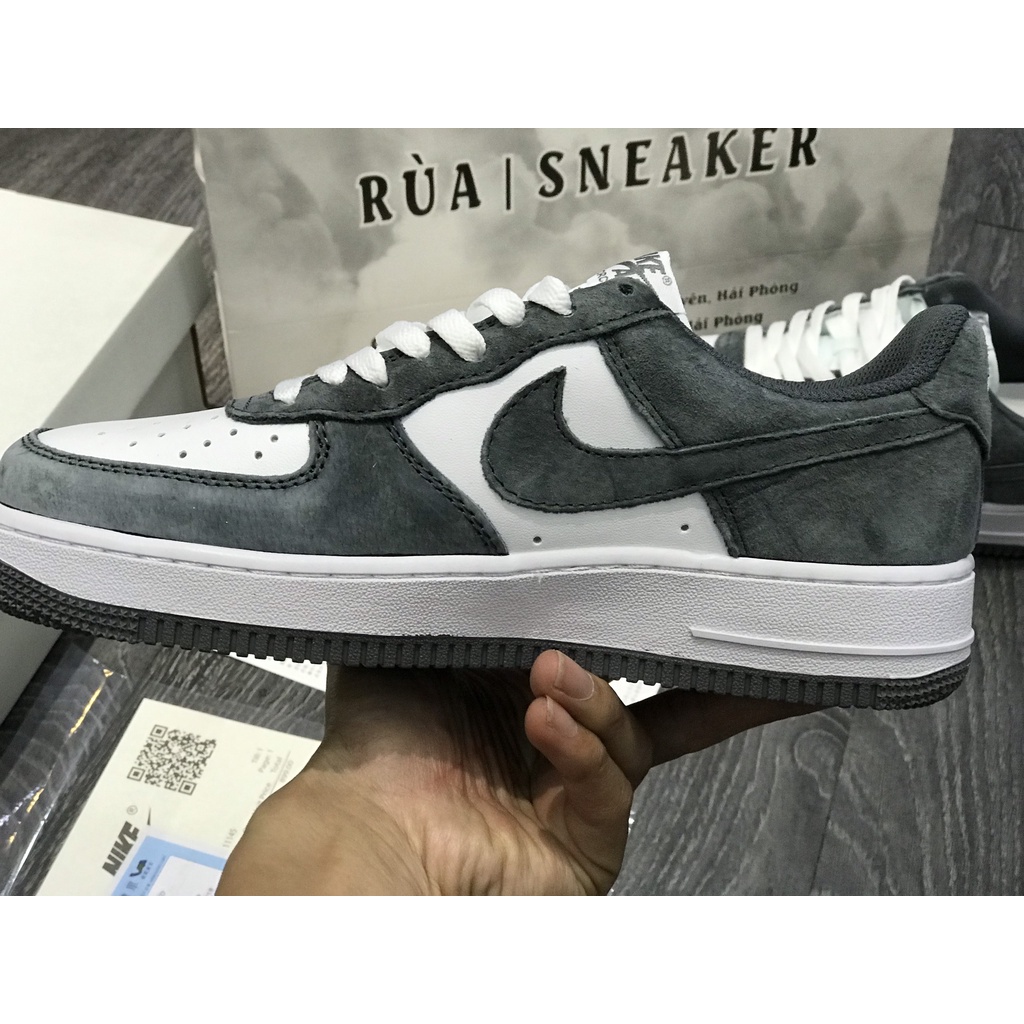 Siêu Phẩm Giày Thể Thao Sneaker A/F1 Xám Trắng Da Lộn 2023 Siêu Hot Cao Cấp Ảnh Thật + freeship + Tặng Tất