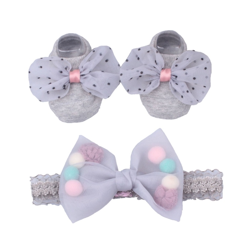 Set Băng Đô Vớ Co Giãn + Vớ Công Chúa Chụp Ảnh Cho Bé Gái 0-12 Tháng Tuổi