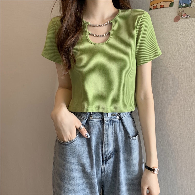 Áo thun COZOKC ngắn tay dáng ôm thời trang Hàn Quốc