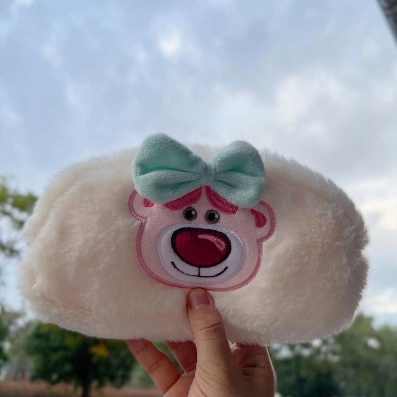 Hộp Bút Gấu Dâu Lotso Túi Đựng Bút Chì Sức Chứa Lớn Họa Tiết Hoạt Hình Dễ Thương Cho Bé