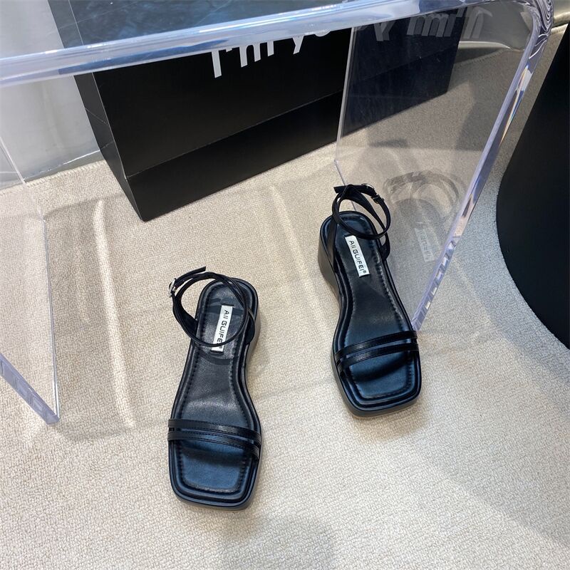 Xăng đan Đế Dày Mũi Vuông Thời Trang Dành Cho Nữ