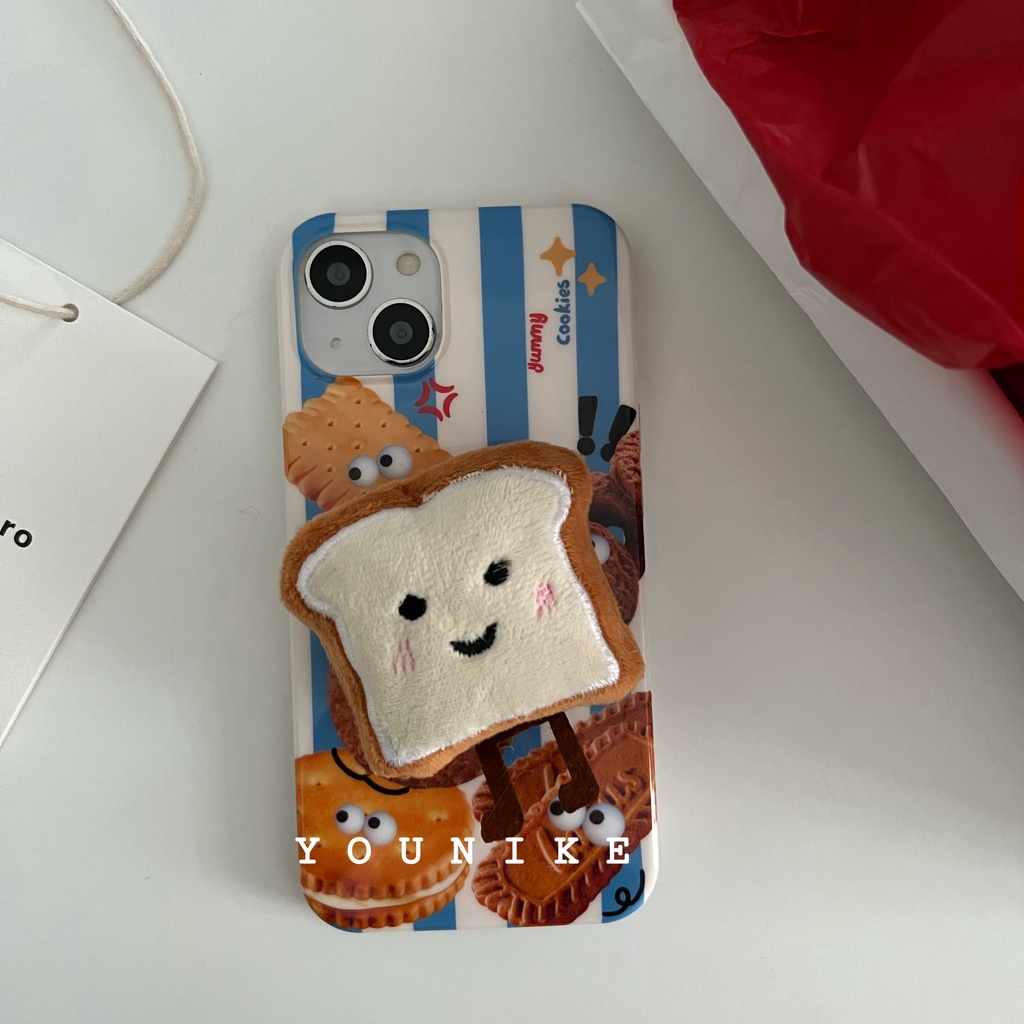 Giá Đỡ Điện Thoại Dạng Nhẫn Hình Bánh Mì Nướng 3D Bằng Cotton Thông Dụng