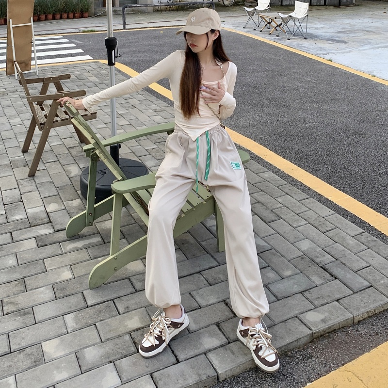 Quần Thể Thao Dây Rút Ống Rộng Thời Trang Hàn Quốc Năng Động Dành Cho Nữ