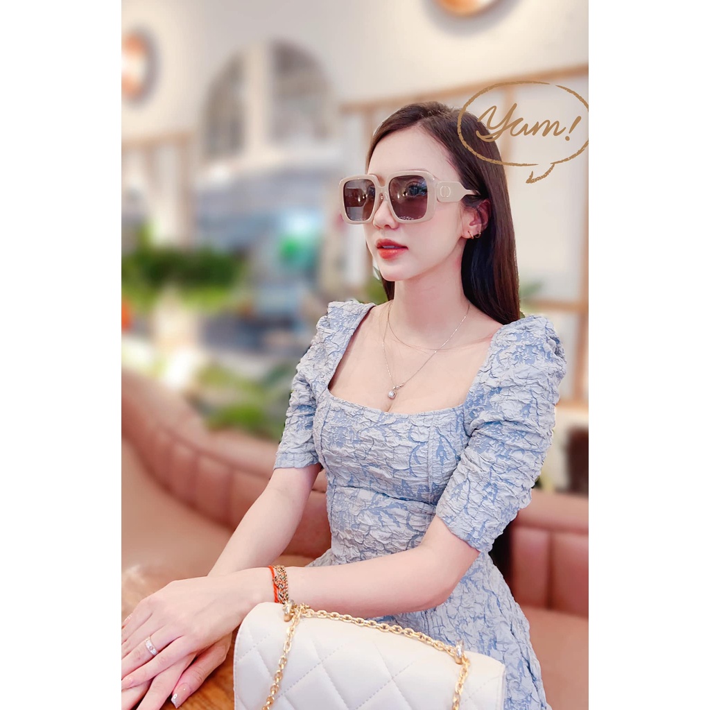 Kính mát nữ chính hãng Dior DIORBOBBY S2F form vuông ton beige - Kích thước 52/20/140, lens grey