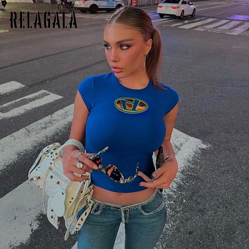 Áo Thun Tay Ngắn Cổ Tròn Dáng Ôm Thêu Họa Tiết Thời Trang 2023 Cho Nữ