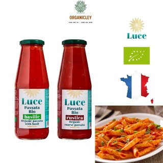 Sốt cà chua hữu cơ passata rustica/húng quế basilic luce 680g - cà chua xay hữu cơ - sốt cà chua cho bé ăn dặm