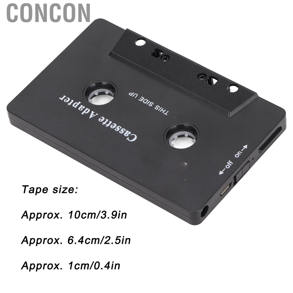 Concon Bluetooth Cassette Adapter Noise Reduction Stereo High Fidelity Tape Aux Receiver for Car Tablet