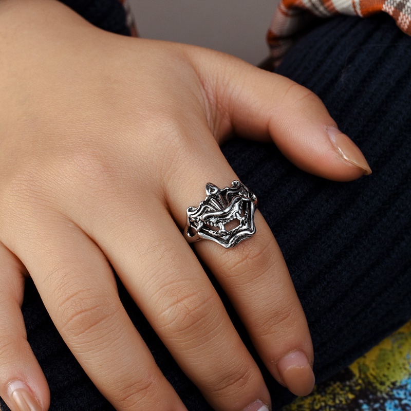 Nhẫn Hở Hình Bộ Xương Thiết Kế Sáng Tạo Cho Nam