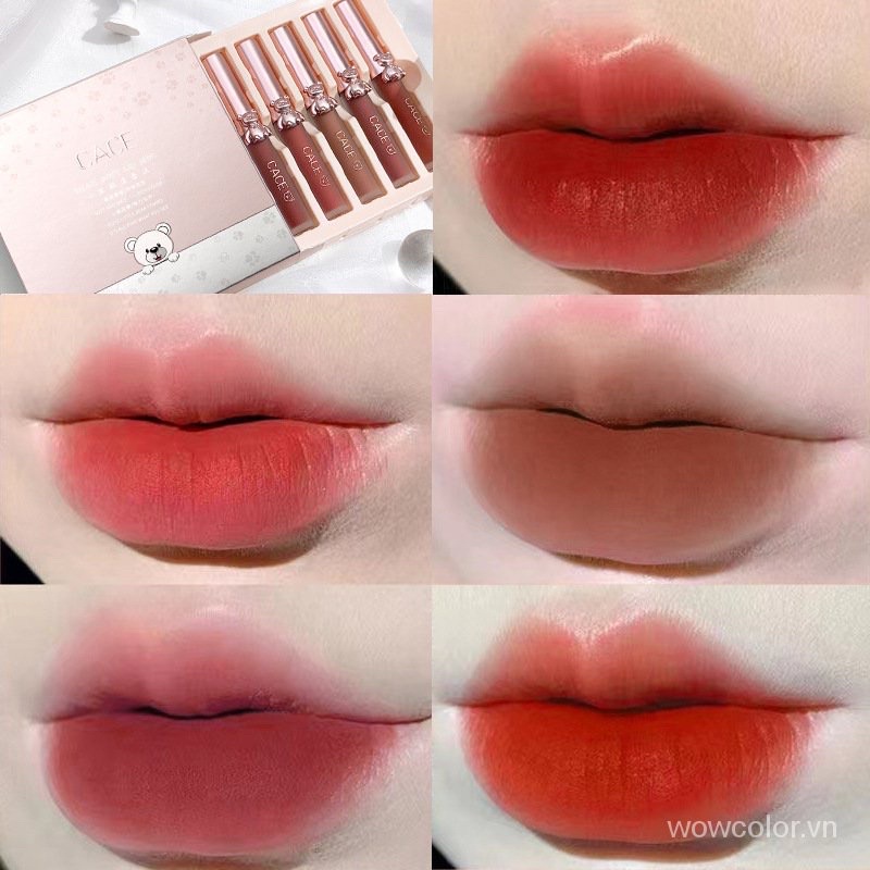 Hộp 5 Son Gấu CACE Nhung Lì Mềm Môi