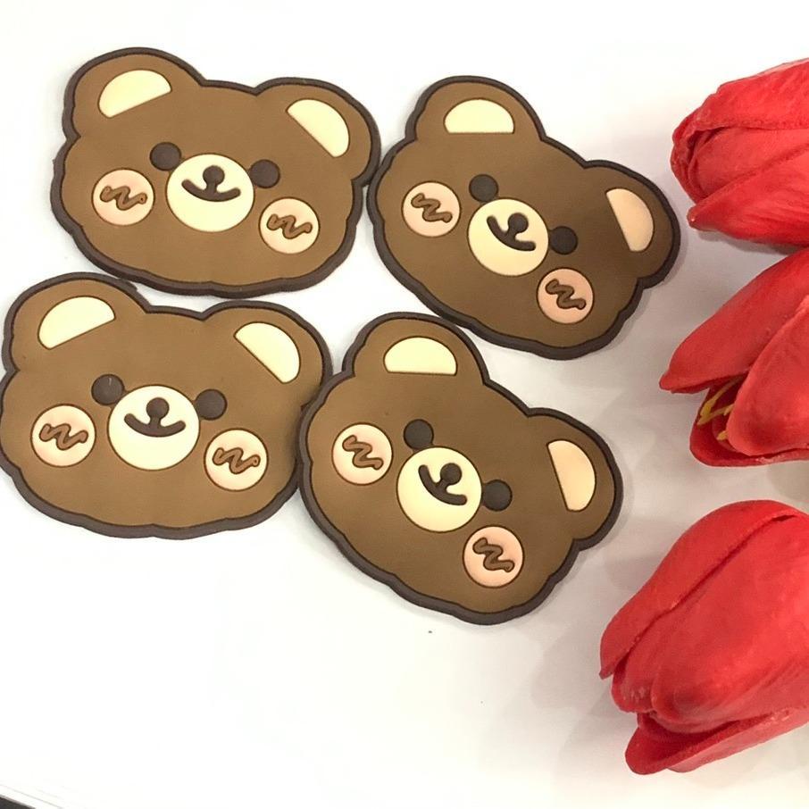 SKC3 GẤU MÁ HỒNG Sticker đính dán dép mẫu mới  dễ thương cho nam nữ phù hợp mọi loại dép