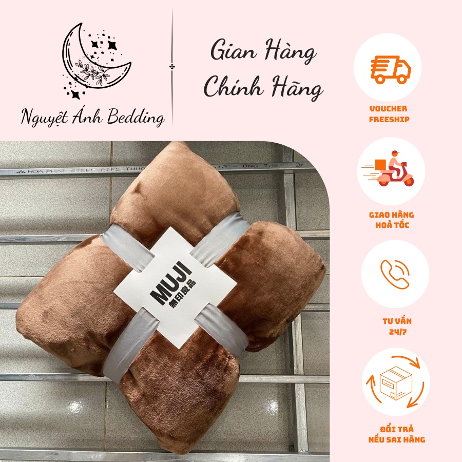 (Hàng sẵn kho)  Chăn lông tuyết MUJI xuất Nhật đủ màu 1,8kg - Hàng loại 1 - Màu Tím hồng