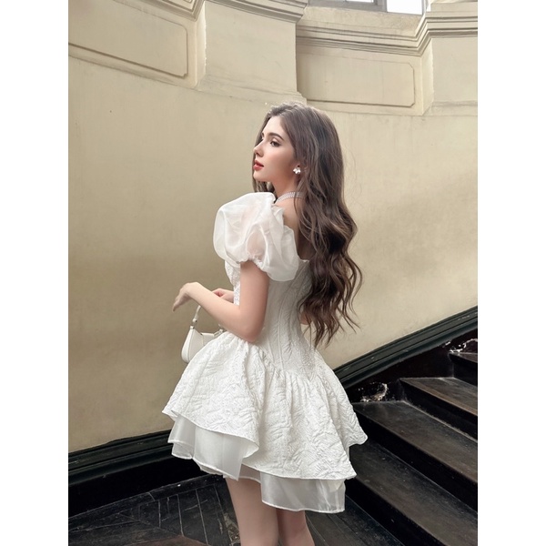 Đầm gấm tay phồng xoè Selina Dress  - Karlotta Concept